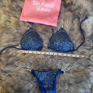 Swarovski Crystal- Toxic Angelz Royal Blue Bikini- XL top, small bottom